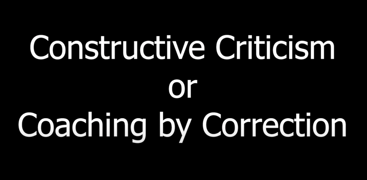 Constructive Criticism